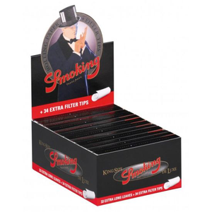 Smoking King Size + Tips "Black" 24Hefte je 33Zigarettenpapier + 33Filter
