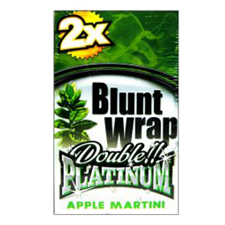 Blunt Wrap Double Platinum "Green - Apple Martini", 25Beutel je 2Zigarettenpapier