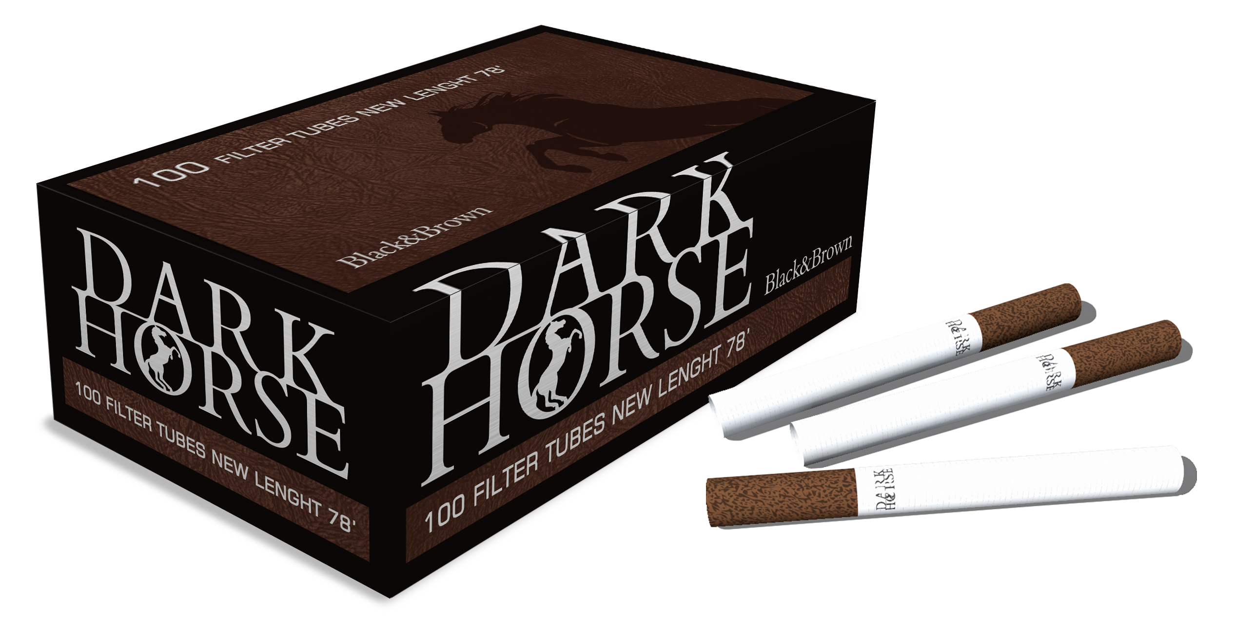 Dark Horse Zigarettenhülsen "Black&Brown" 50Boxen je 100Hülsen