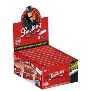 Smoking King Size + Tips "Red" 24Hefte je 33Zigarettenpapier + 33Filter
