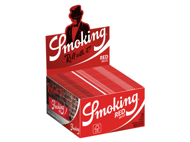 Smoking King Size "Red" 50Hefte je 33Zigarettenpapier